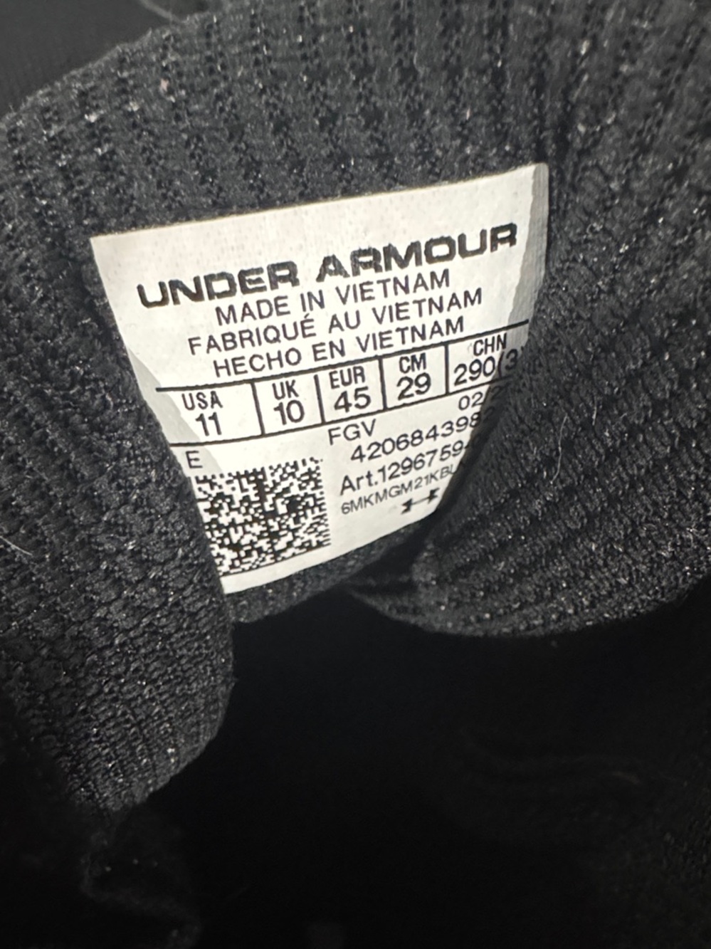 Under Armour Men's Black Tactical High-Top Boots - Rugged Lace-Up (Size 11) - Picture 4 of 7